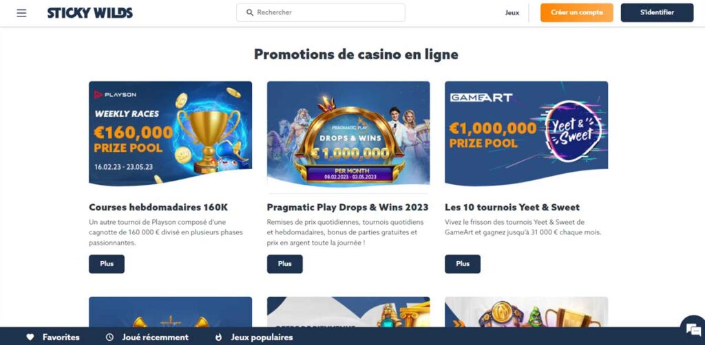 Promotions et Bonus