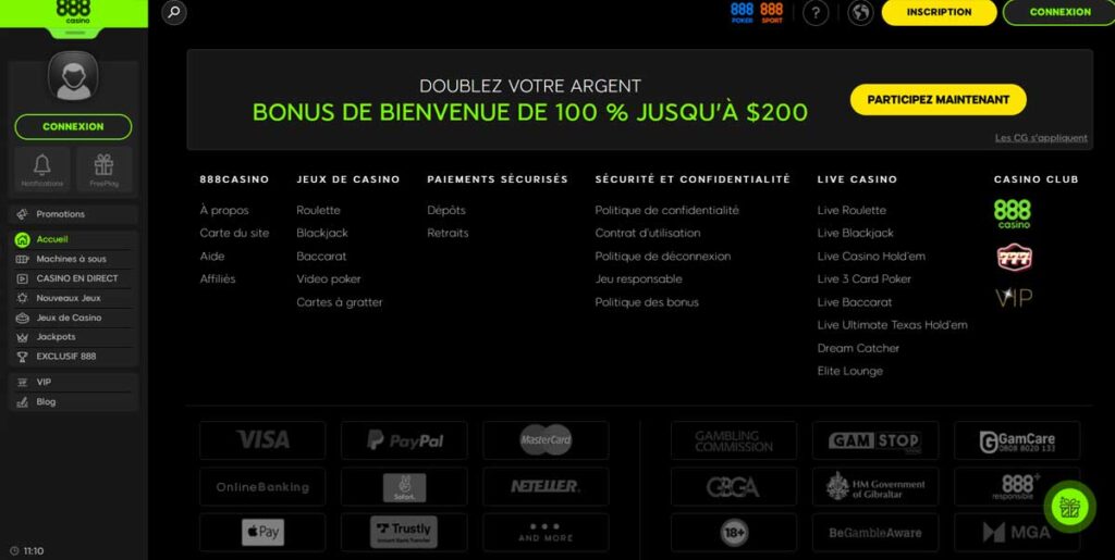 Informations de casino