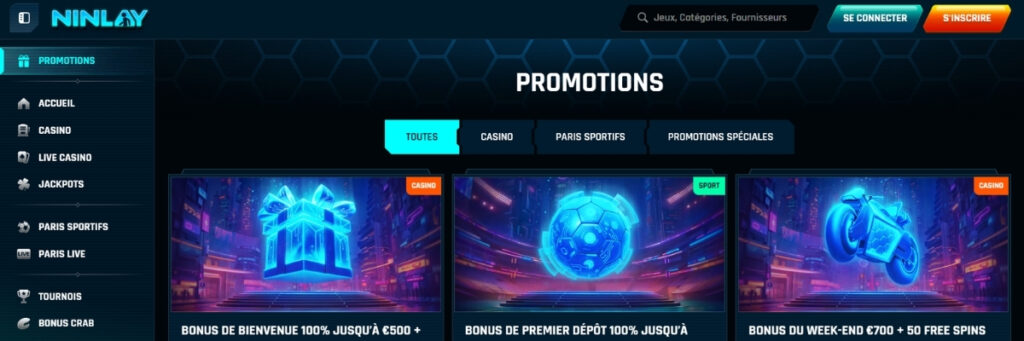 Ninlay Bonus et Promotions